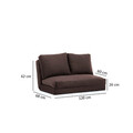 Canapea extensibilă cu 2 locuri, Futon, 859FTN1267, Metal , Maro