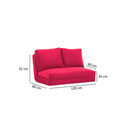 Canapea extensibilă cu 2 locuri, Futon, 859FTN1269, Metal , Fucsia