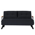 Canapea extensibila 2 locuri, Atelier del Sofa, 859FTN2706, Negru