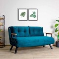 Canapea extensibila 2 locuri, Futon, 859FTN1276, Metal , Verde petrol