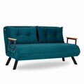 Canapea extensibila 2 locuri, Futon, 859FTN1276, Metal , Verde petrol