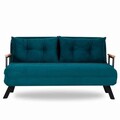 Canapea extensibila 2 locuri, Futon, 859FTN1276, Metal , Verde petrol