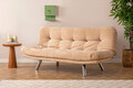 Canapea extensibila cu 3 locuri, Futon, 859FTN2801, Metal, Crem