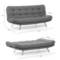 Canapea extensibila 3 locuri, Atelier del Sofa, 859FTN2805, Negru