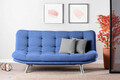 Canapea extensibila cu 3 locuri, Futon, 859FTN2806, Metal, Albastru