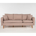 Canapea 3 locuri, Unique Design, 867UNQ1357, Lemn de pin, Piatra
