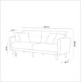 Canapea extensibila 3 locuri, Atelier del Sofa, 867UNQ1326, Gri inchis