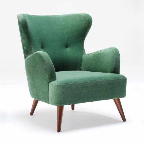 Fotoliu Karina, Heinner, 73x92x80 cm, catifea, verde