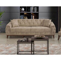 Canapea extensibila cu 3 locuri, Unique Design, 867UNQ1528, Lemn de carpen, Crem