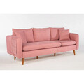 Set de canapea, Unique Design, 867UNQ1622, Lemn de carpen, Roz