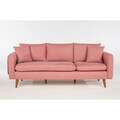 Set de canapea, Unique Design, 867UNQ1622, Lemn de carpen, Roz