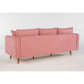 Set de canapea, Unique Design, 867UNQ1622, Lemn de carpen, Roz