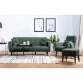 Set canapea extensibilă, Unique Design, 867UNQ1689, Lemn de carpen, Verde