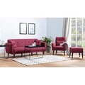 Set canapea extensibilă, Unique Design, 867UNQ1684, Lemn de carpen, Rosu claret