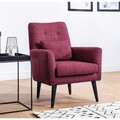 Set canapea extensibilă, Unique Design, 867UNQ1684, Lemn de carpen, Rosu claret