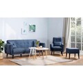 Set canapea extensibilă, Unique Design, 867UNQ1688, Lemn de carpen, Albastru navy