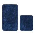 Set covorase de baie 2 piese, Alanur Home, COTTONKT000188, Bumbac, Albastru inchis