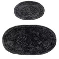 Set covorase de baie 2 piese, Alanur Home, Damaks-O, Bumbac, Antracit