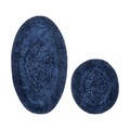 Set covorase de baie 2 piese, Alanur Home, COTTONKT000397, Bumbac, Albastru inchis