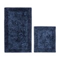 Set covorase de baie 2 piese, Alanur Home, COTTONKT000422, Bumbac, Albastru inchis