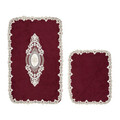 Set covorase de baie 2 piese, Alanur Home, Selonya D, Poliester, Rosu claret