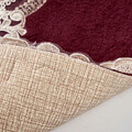 Set covorase de baie 2 piese, Alanur Home, Selonya D, Poliester, Rosu claret