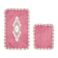 Set covorase de baie 2 piese, Alanur Home, Selonya D, Poliester, Fucsia