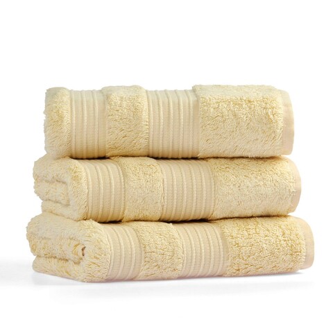 Prosop de baie, L'essentiel Maison, London Wash, 60% Bumbac/40% Bambus, Galben