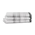 Prosop de baie, L'essentiel Maison, One Side Striped, Bumbac, Alb/Gri