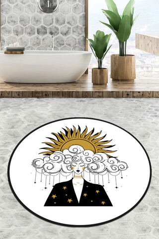 Covoras de baie, L'essentiel Maison, Afitab Circle Djt 80, Multicolor
