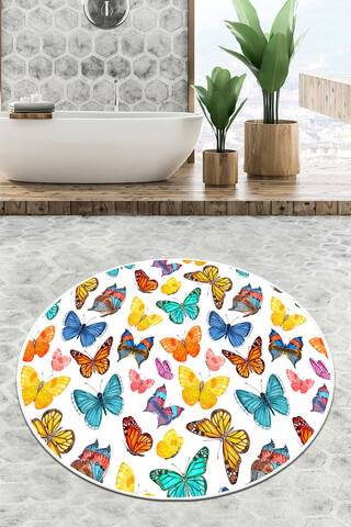 Covoras de baie, L'essentiel Maison, Butterfly Valley Circle Djt 80, Multicolor