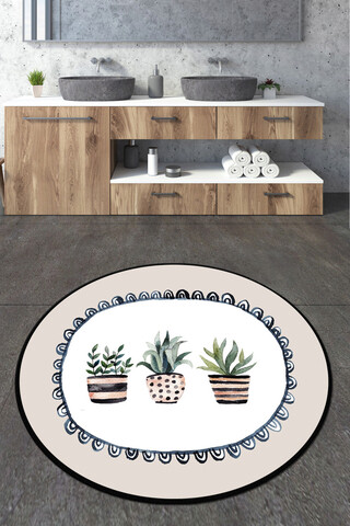 Covoras de baie, L'essentiel Maison, Guipure Circle Djt 80, Multicolor