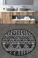 Covoras de baie, L'essentiel Maison, Straordinario Black Circle Djt 80, Negru / Antracit / Alb
