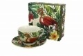 Flamingo Csésze kistányérral, Duo, 250 ml, porcelán, sokszínű