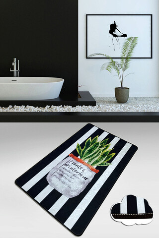 Covoras de baie, L'essentiel Maison, Aloevera (80 x 100), 80x100 cm, Poliester, Multicolor