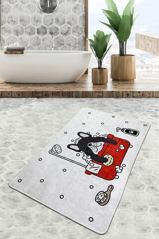 Covoras de baie, L'essentiel Maison, Dogs Shower Djt (80 x 100), 80x100 cm, Poliester, Multicolor