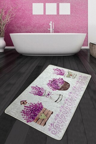 Covoras de baie, L'essentiel Maison, Giardino Di Lavanda Djt (80 x 100), 80x100 cm, Poliester, Multicolor