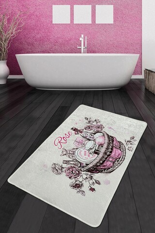 Covoras de baie, L'essentiel Maison, Rose Basket Djt (70 x 120), 70x120 cm, Poliester, Multicolor