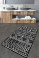 Covoras de baie, L'essentiel Maison, Straordinario Black Djt 80x100, 80x100 cm, Negru / Antracit / Alb