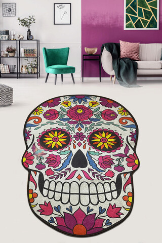 Covoras de baie, L'essentiel Maison, Skull Djt (80 x 100), 80x100 cm, Multicolor