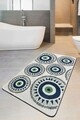 Covoras de baie, L'essentiel Maison, Occhio (70 x 120), 70x120 cm, Poliester, Gri / Albastru închis / Verde