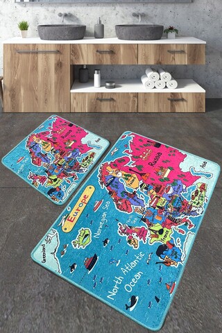 Set covorase de baie, L'essentiel Maison, Carta, Poliester, Multicolor