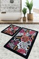 Set covorase de baie, L'essentiel Maison, Floreale Djt, Poliester, Multicolor