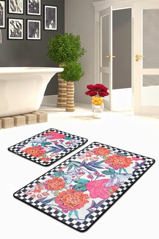 Set covorase de baie, L'essentiel Maison, Flori, Multicolor