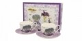 Set 2 cesti pentru espresso cu farfurie Passion, Duo, portelan, mov