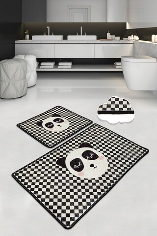 Set covorase de baie, L'essentiel Maison, Kareli Panda, Poliester, Multicolor