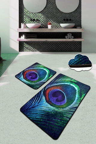 Set covorase de baie, L'essentiel Maison, Peacock, Poliester, Multicolor