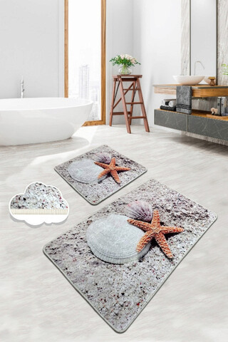 Set covorase de baie, L'essentiel Maison, Starfısh, Poliester, Multicolor