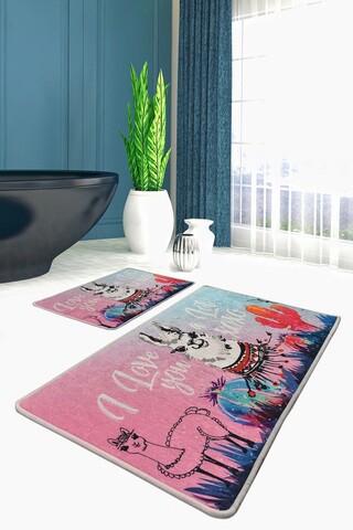 Set covorase de baie, L'essentiel Maison, White Lama, Multicolor