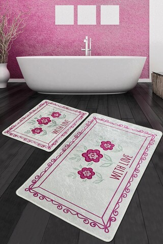 Set covorase de baie, L'essentiel Maison, With Flower Djt, Poliester, Multicolor